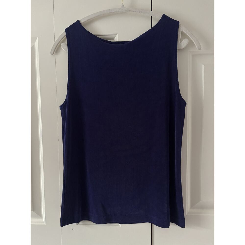 Chico's Travelers Navy Sleeveless Tank Top Size 1 - Picture 6 of 6
